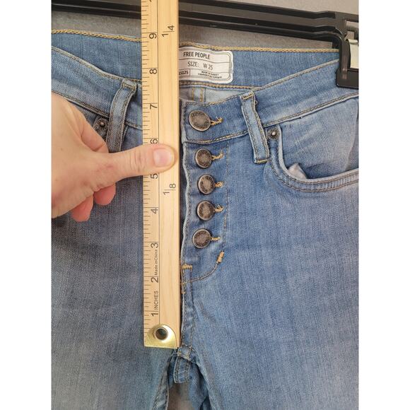 Free People Reagan Skinny Jeans Size 25 Button Front – EUC - Picture 7 of 9